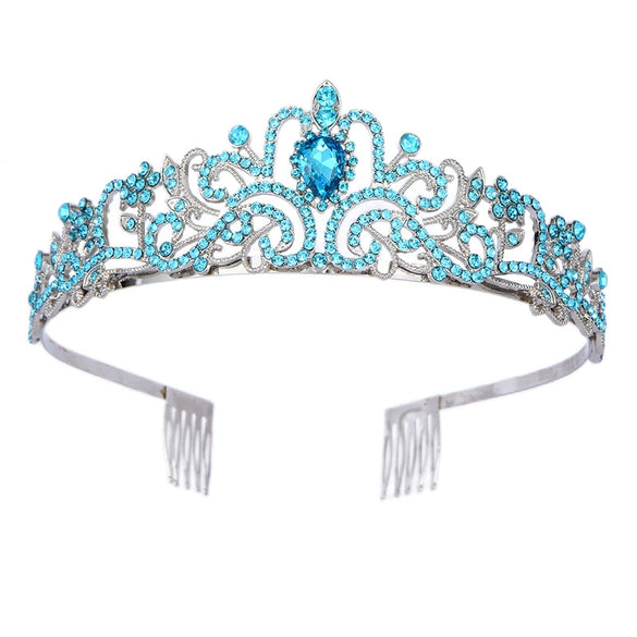 Alloy Crystal Crown Women's Hair Accessories With Electroplating Point Drill
