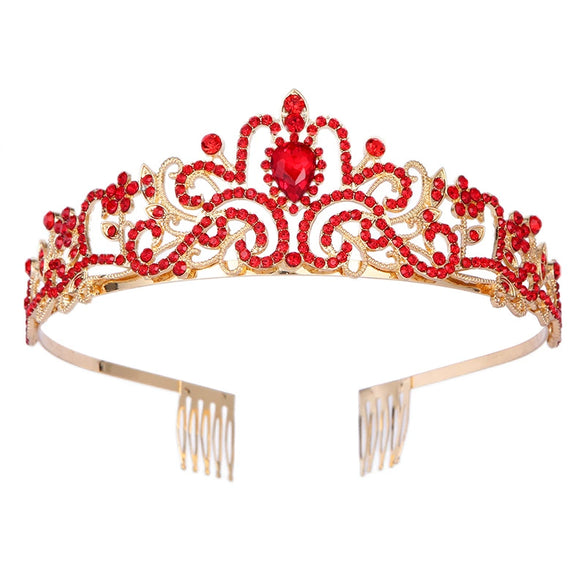 Alloy Crystal Crown Women's Hair Accessories With Electroplating Point Drill