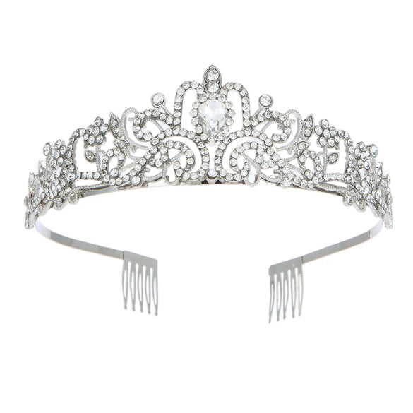 Alloy Crystal Crown Women's Hair Accessories With Electroplating Point Drill