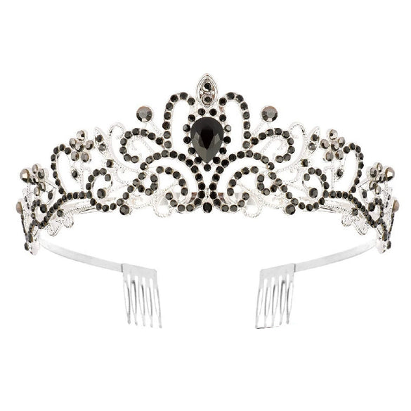 Alloy Crystal Crown Women's Hair Accessories With Electroplating Point Drill