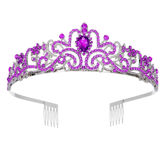 Alloy Crystal Crown Women's Hair Accessories With Electroplating Point Drill