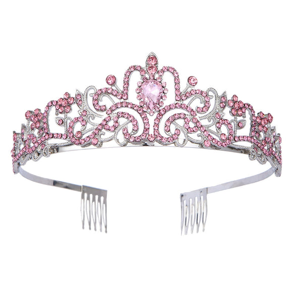 Alloy Crystal Crown Women's Hair Accessories With Electroplating Point Drill