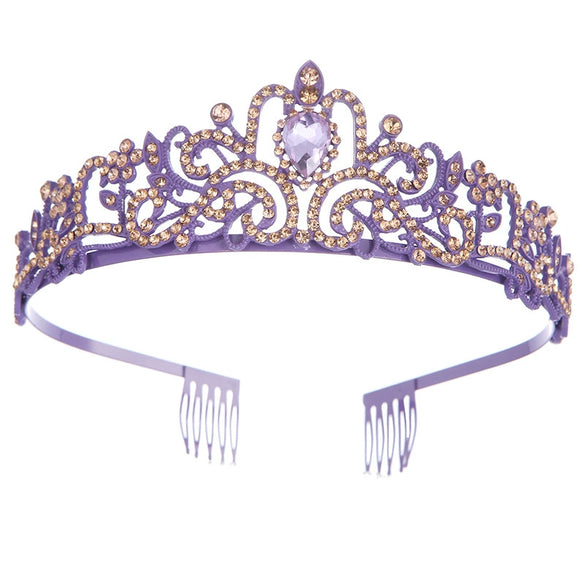 Alloy Crystal Crown Women's Hair Accessories With Electroplating Point Drill