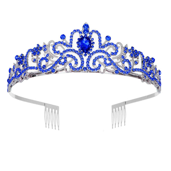 Alloy Crystal Crown Women's Hair Accessories With Electroplating Point Drill