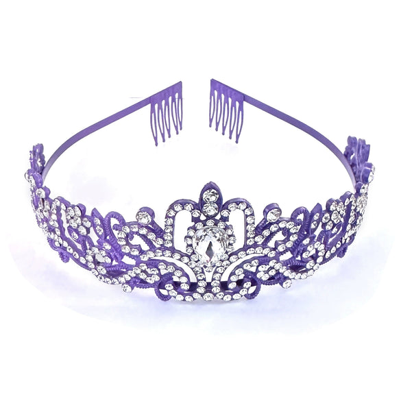 Alloy Crystal Crown Women's Hair Accessories With Electroplating Point Drill