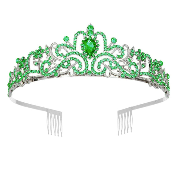 Alloy Crystal Crown Women's Hair Accessories With Electroplating Point Drill