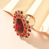 Alloy Crystal Diamond Open Oval Ring Retro Temperament Unisex