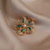 Alloy Crystal Fivepetal Flower Women's Brooch With Electroplating