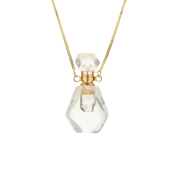 Alloy Crystal Flameshaped Perfume Bottle Pendant Necklace With Box Chain For Women Environmentally Friendly