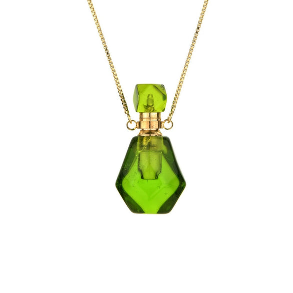 Alloy Crystal Flameshaped Perfume Bottle Pendant Necklace With Box Chain For Women Environmentally Friendly