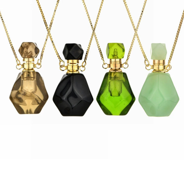 Alloy Crystal Flameshaped Perfume Bottle Pendant Necklace With Box Chain For Women Environmentally Friendly