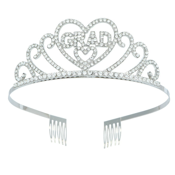 Alloy Crystal Graduation Crown Headband Unisex Simple Style Electroplated Hair Accessories