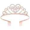 Alloy Crystal Graduation Crown Headband Unisex Simple Style Electroplated Hair Accessories