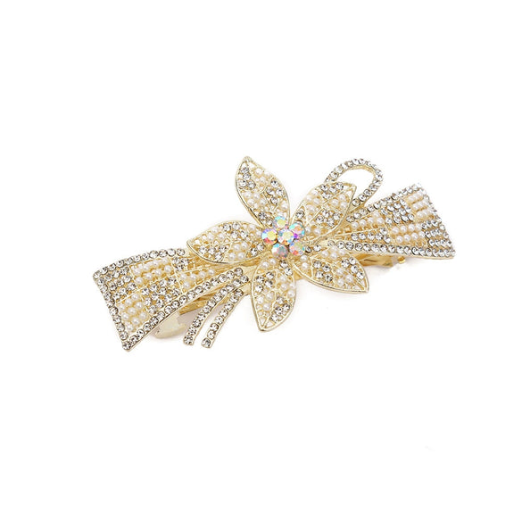 Alloy Crystal Hairpin With Diamond For Women Fresh And Sweet Bow Design