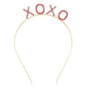 Alloy Crystal Headband With Love And Xoxo Pattern For Girls Electroplated Design