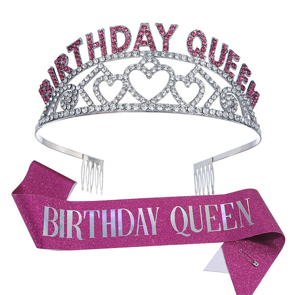 Alloy Crystal Letter Crown Fashion Headband For Women