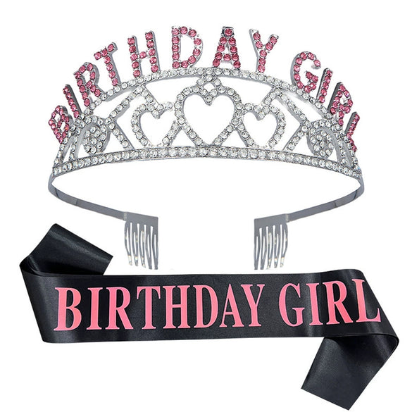Alloy Crystal Letter Crown Fashion Headband For Women