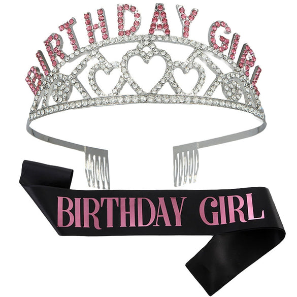 Alloy Crystal Letter Crown Fashion Headband For Women