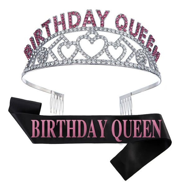 Alloy Crystal Letter Crown Fashion Headband For Women