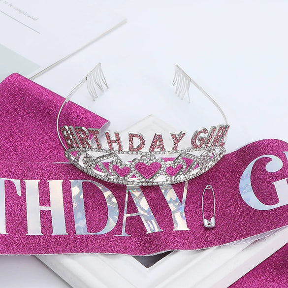 Alloy Crystal Letter Crown Fashion Headband For Women