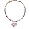Alloy Crystal Love Anklet Heart Shaped Jewelry With Chrysanthemum Pattern