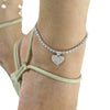 Alloy Crystal Love Anklet Heart Shaped Jewelry With Chrysanthemum Pattern