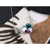 Alloy Crystal Set Women Necklace With Heart Shape Pendant And Cross Chain