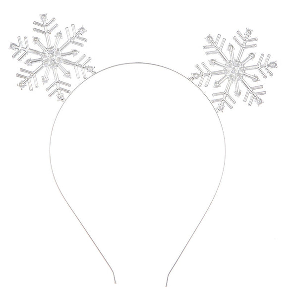Alloy Crystal Snowflake Headband Hair Accessories For Party Girls With Electroplating