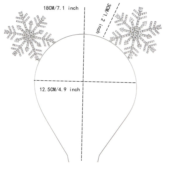 Alloy Crystal Snowflake Headband Hair Accessories For Party Girls With Electroplating