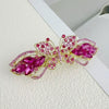 Alloy Crystal Spring Hairpin For Women With Bow Design And Electroplating Processing
