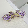Alloy Crystal Spring Hairpin For Women With Bow Design And Electroplating Processing
