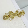 Alloy Crystal Spring Hairpin For Women With Bow Design And Electroplating Processing