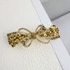 Alloy Crystal Spring Hairpin For Women With Bow Design And Electroplating Processing