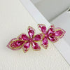 Alloy Crystal Spring Hairpin For Women With Bow Design And Electroplating Processing