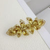 Alloy Crystal Spring Hairpin For Women With Bow Design And Electroplating Processing