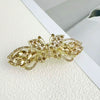 Alloy Crystal Spring Hairpin For Women With Bow Design And Electroplating Processing
