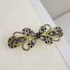 Alloy Crystal Spring Hairpin For Women With Bow Design And Electroplating Processing