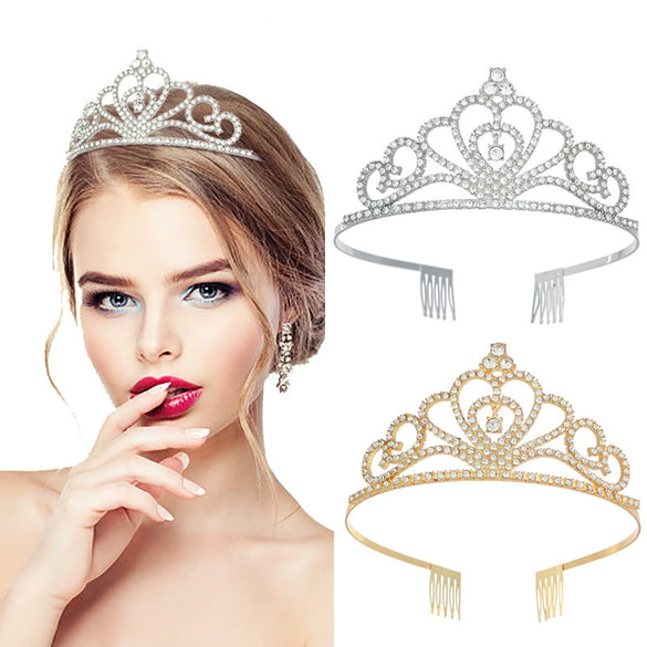 Alloy Crystal Women's Bridal Crown Hair Band With Letter And Text Pattern Electroplated For Party