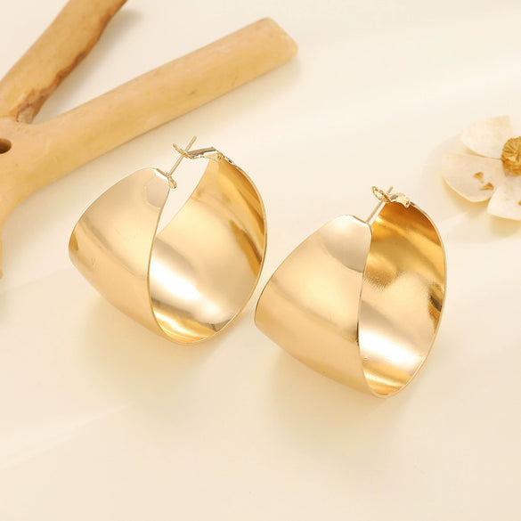Alloy Cshaped Geometric Electroplated Earrings