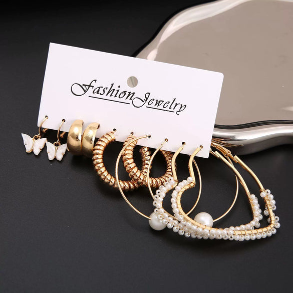Alloy Cshaped Love Butterfly Ear Clips With Pearls Featuring Heart Geometric Animal And Zodiac Patterns