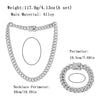 Alloy Cuban Chain Diamond Geometric Fashion Women's Necklace Bracelet Set