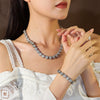 Alloy Cuban Chain Diamond Geometric Fashion Women's Necklace Bracelet Set