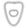 Alloy Cuban Chain Diamond Geometric Fashion Women's Necklace Bracelet Set
