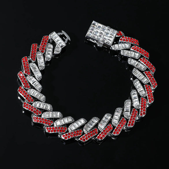 Alloy Cuban Chain Hip Hop Style Geometric Diamond Men's Necklace