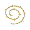 Alloy Cuban Chain Hiphop Style Geometric Diamond Stitching Necklace And Bracelet Jewelry