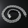 Alloy Cuban Chain Hiphop Style Hletter Hollow Diamond Jewelry Bracelet And Necklace For Men And Women