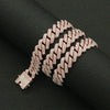 Alloy Cuban Chain Necklace Hiphop Geometric Style With Doublerow Diamond Design For Men And Women