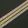 Alloy Cuban Chain Necklace Hiphop Geometric Style With Doublerow Diamond Design For Men And Women