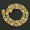 Alloy Cuban Chain Necklace With Diamond Geometric Style Creative Stitching Pig Nose Buckle For Men Hip Hop Punk Style