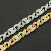 Alloy Cuban Chain Necklace With Diamond Geometric Style Creative Stitching Pig Nose Buckle For Men Hip Hop Punk Style